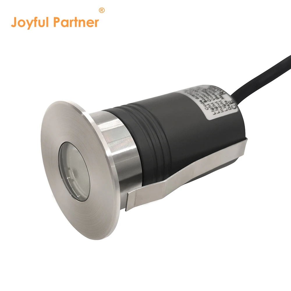 3W IP67 Recessed Round Deck Light 316 Stainless Steel Front Cover DIA55MM DC24V Inground up light
