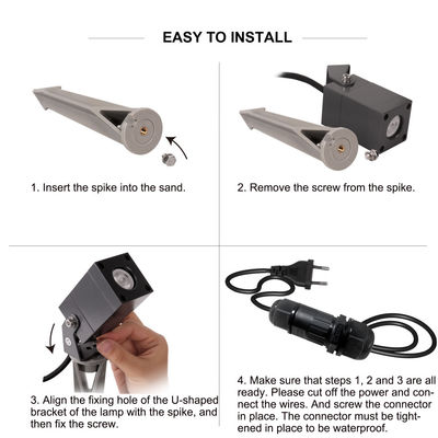 LED Garden Spot Light Waterproof IP65 Aluminum Material CREE LED DC24V With 0.5M Cable