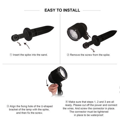 LED Garden Spot Light 2700k 6500k IP65 Outdoor Adjustable Beam Angle 3MM Tempered Glass Cover