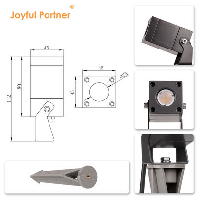 IP65 LED Garden Spot Light Square Shape CREE LED 1W 2W Single Color OEM From Dongguan Factory