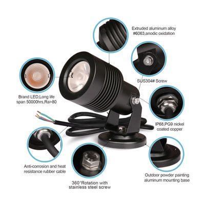 Garden Spot Lights IP65 COB Outdoor waterproof Low Voltage DC24V With Aluminum Base