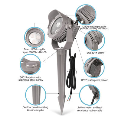 LED Spotlight Aluminum Lamp IP65 12VDC RGB3in1 IP65 Built-in DMX512 driver Aluminum Body
