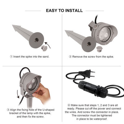 LED Spotlight Aluminum Lamp IP65 12VDC RGB3in1 IP65 Built-in DMX512 driver Aluminum Body