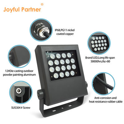 Courtyard Garden Floodlight High Lumen Waterproof IP6518W 54W CREE LED Aluminum Square Shape