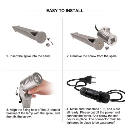 Warm White 3W Outdoor Spike Spotlights IP65 LED Landscape Garden Yard Lights