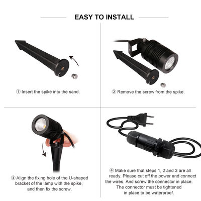 COB Garden Decoration Light Adjustable 10W DC24V Or 100~240VAC Aluminum Body  For Yard Pathway