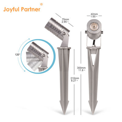 Outdoor Spike Lighting Waterproof Aluminum Warm White 3000K CE ETL With Plastic Spike