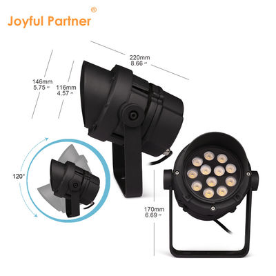 Round Outdoor RGB LED Spotlights 12W IP65 With Anti-glare Hood High CRI Support DMX512