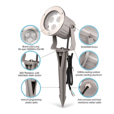 Outdoor Tree Spot Lights RGB Colorful IP65 Waterproof 9W RGB3in1 LED DC24V 316 Stainless Steel Front Cover