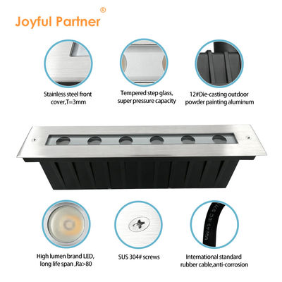 Warm White LED Underground Light SUS 316 6W 12W Garden Recessed Linear Lighting