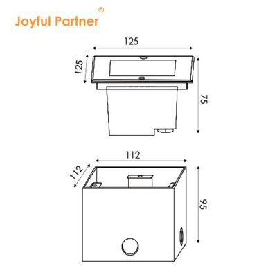 12VDC Square Underground Lamp IP67 4W 8W 125*125MM Stainless Steel DMX RGBW4in1