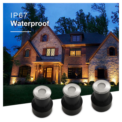 Recessed Mini Deck Light 12V 24V 1W 2W LED Single Color DIA 38MM For Garden Square