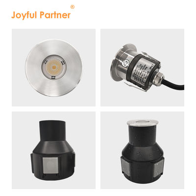 Recessed IP67 Underground Light Low Voltage 1W 3W 3000K DC24v Round Square Shape With Stainless Steel Front Cover