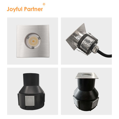 Recessed IP67 Underground Light Low Voltage 1W 3W 3000K DC24v Round Square Shape With Stainless Steel Front Cover