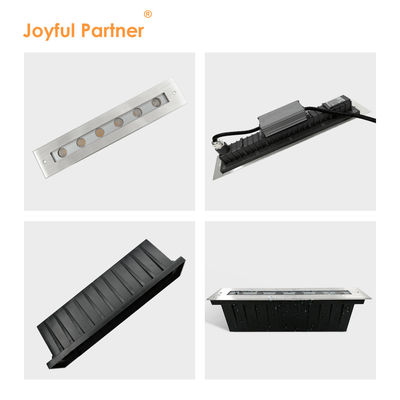 Linear LED Inground up Light 12W DMX512 Stainless Steel Front Cover Floor Recessed