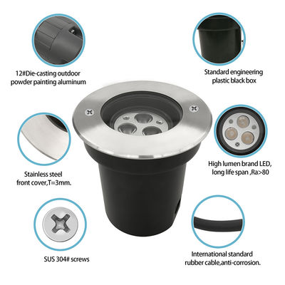 3W 6W 9W Garden LED Underground Light RGB Color Changing Recessed Lights