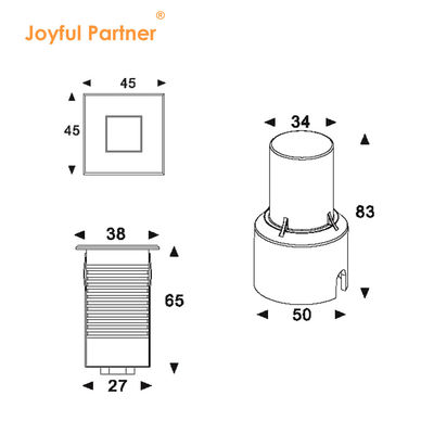 LED Underground Lamps Stainless Steel 1W 2W AC/DC 2700K-6000K DIA38MM With Frosted Glass