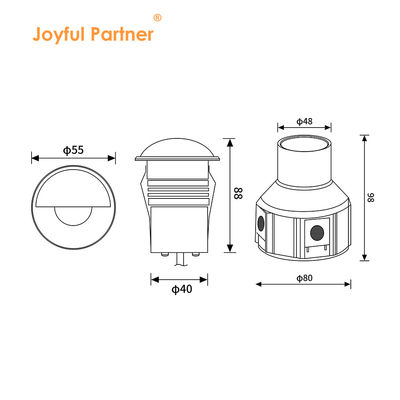 Recessed LED Underground Light Semi Shading AC220V 316# Stainless Steel With Diffused Glass