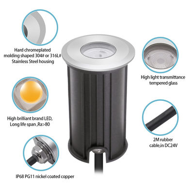 Waterproof Underwater Lights DC12V 24V 316 Stainless Steel Resin Filled 3W RGB3in1