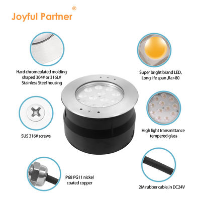 Waterproof RGB LED Pool Light DMX512 Control 24V White12W 24W RGB IP68