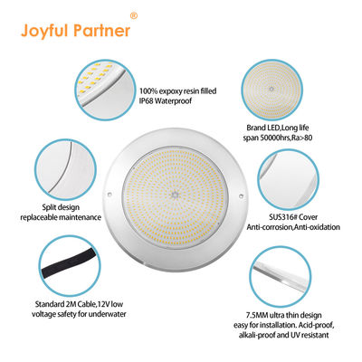 IP68 LED PAR56 Pool Light RGB Color Changing 12VDC AC 35W DIA 280mm SMD2835 432pcs With Color Package