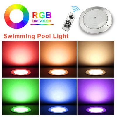 Waterproof PAR56 LED Pool Light 316 SS ABS housing Ultra Thin 7.5mm  Resin Filled Wall Mounted 230MM 18W 25W DC AC12V