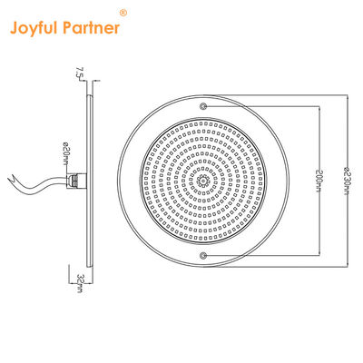 IP68 Pool Underwater Light AC12V DIA230MM Surface Mount From China Manufacturer