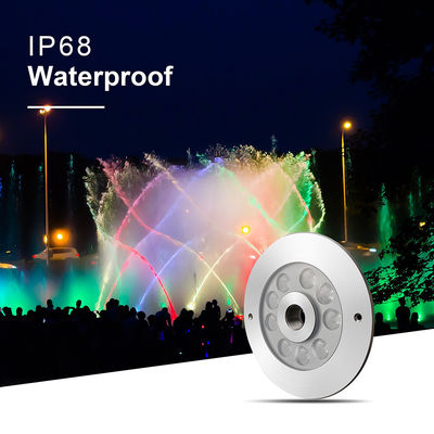 27W 3in1 RGB LED Fountain Light Stainless Steel DC24V Low Voltage For Commercial Square