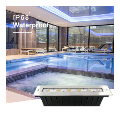 6W Underwater Linear Light Outdoor Low Voltage IP68 6 PCS LED With Plastic Mounting Sleeve