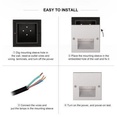SMD LED Step Light IP65 Modern Design Aluminum Material Wall Recessed 2W For Corridor