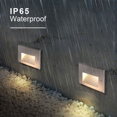 Square IP65 LED Recessed Wall Light DC12V DC24V Warm White SMD LED 120° Lens Beam Angle