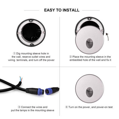 LED Recessed Wall Light AC12V Die-casting Aluminum LED 2700K 3000K Constant Current Output