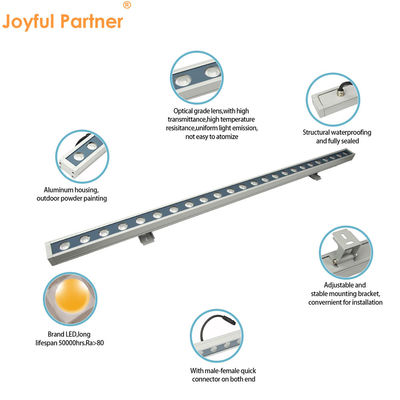 24W Rgbw LED Wall Washer Light Linear 2700k - 6500k Waterproof For Building