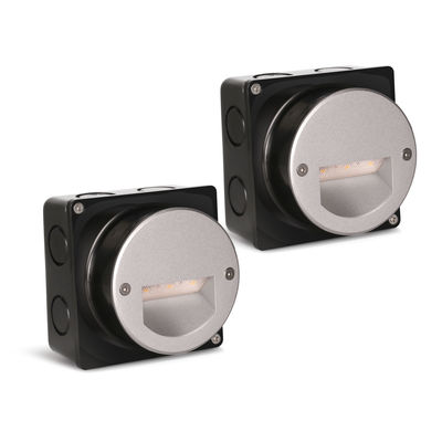 Aluminum Outdoor LED Step Light IP65 Round Cover Square Sleeve Wall Stairway