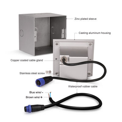 Square Aluminum Staircase Light 3W DC24V Aluminum Material For Stylish Interiors