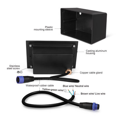 SMD LED Recessed Wall Light IP65 Ra85 Optical Lens AC100-240V With Switch Control