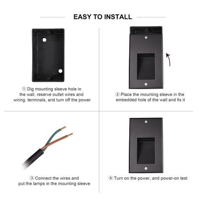 SMD LED Recessed Wall Light IP65 Ra85 Optical Lens AC100-240V With Switch Control