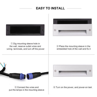 Rectangle Buried LED Wall Lights 220VAC L145*W45mm 5W Warm White IK Rate 09 For Walkway
