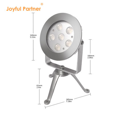 RGBW LED Underwater Spot Light 24V DC Stainless Steel 316 DMX512 Controller