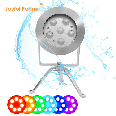 RGBW LED Underwater Spot Light 24V DC Stainless Steel 316 DMX512 Controller