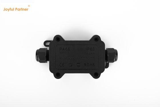 Black IP68 Quick Connector 24A 450VAC Waterproof Junction Box 2 Pin