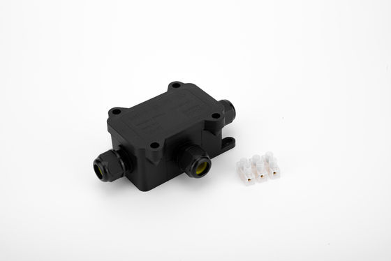 Waterproof Cable Connection Box H Type 3 Way Plastic Black Color Quick Terminal