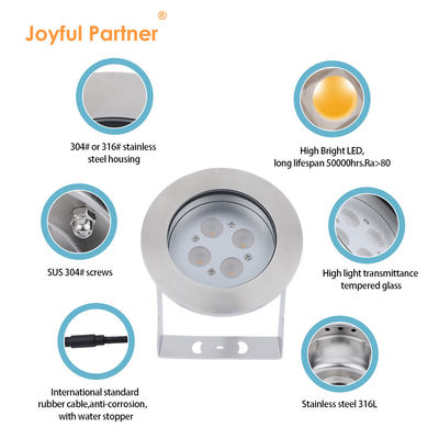 RGBW 4 In 1 LED Underwater Spot Light IP68 Colorful Fountain Spot Light