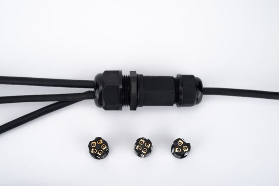 1 In 2 Out Black IP68 Quick Connector Waterproof Underground Cable Junction Box