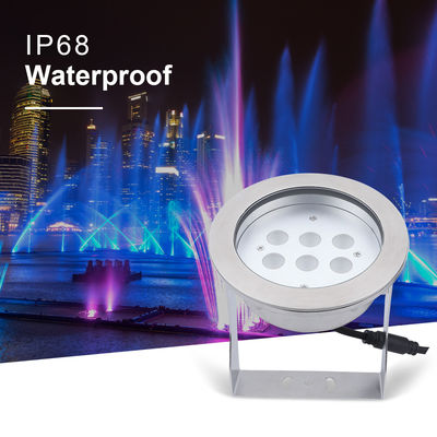 Underwater Led Spotlight Stainless Steel 316L 24W RGBW IP68 With Tempered Glass
