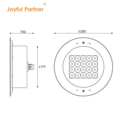 Swimming Pool Underwater Light 20W IP68 316 Stainless Steel With DMX Control