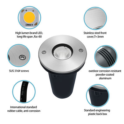 LED Inground Buried Lamp Underground Light  IP67 Outdoor Recessed Deck Light