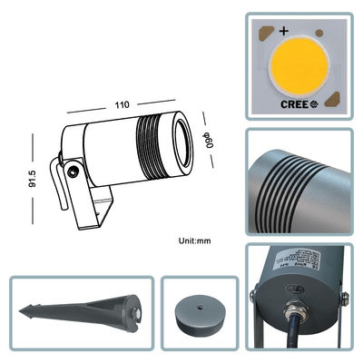 IP65 LED Landscape Light 10W 2700k 3000k Architectural Lamp Fecade Garden Lighting With Base Or Spike