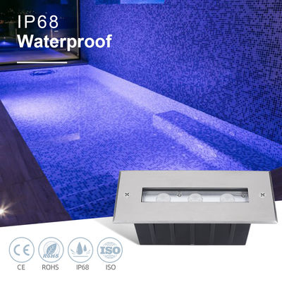 IP68 Swimming Pool Light 3W 6W RGB Single Color Underwater Linear Wall Washer Light With Plastic Mounting Sleeve