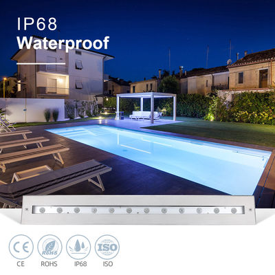 High Quality Rectangle Bright Asymmetrical Beam IP68 SS316L Underwater Light Linear Wall Washer LED Swimming Pool Light